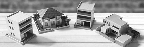 様々な住宅の模型写真